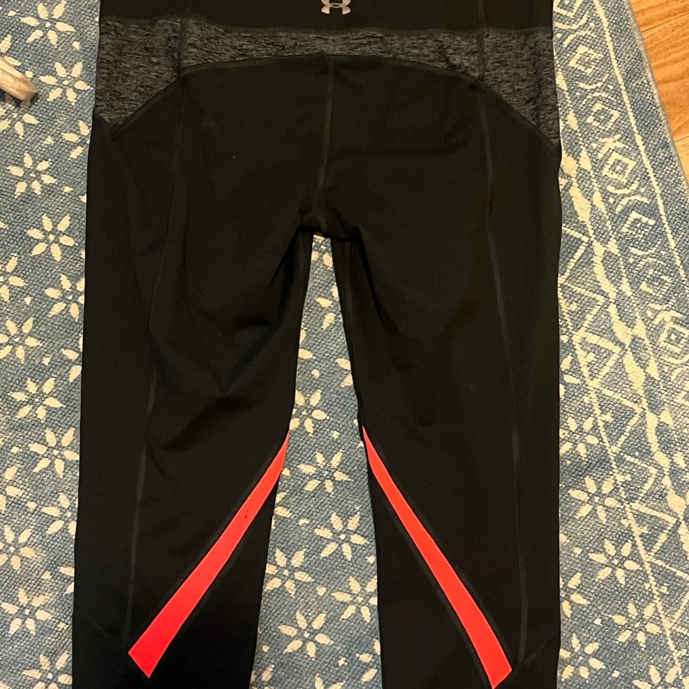 Under Armour Black Athletic Leggings with Pink Accent